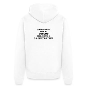 La retraite  - Veste à capuche bio Premium Unisexe - blanc - Dos - Thijin (182cm)