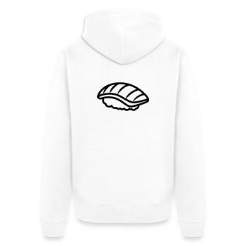 Sushi - Unisex Premium Bio Zip Hoodie - Weiß - Hinten - Thijin (182cm)