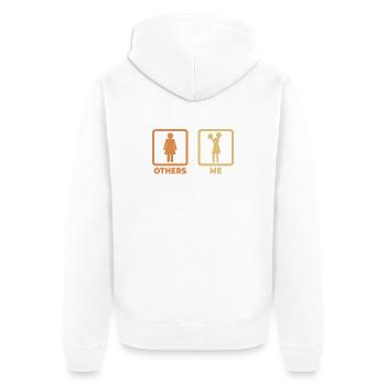 Cheerleading Strichfiguren - Unisex Premium Bio Zip Hoodie - Weiß - Hinten - Thijin (182cm)