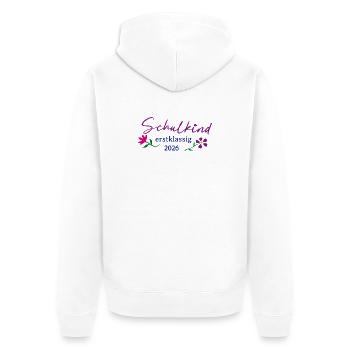 Schulkind Erstklassig 2026  - Unisex Premium Bio Zip Hoodie - Weiß - Hinten - Thijin (182cm)