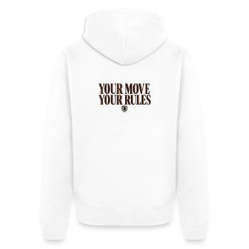 Chess Your Move Your Rules - Cavalier Design - Unisex Premium Organic Zip Hoodie - white - Back - Thijin (182cm)