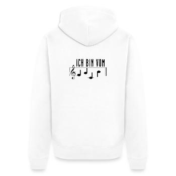 Ich bin vom Fach - Musiker Notenschrift Noten - Unisex Premium Bio Zip Hoodie - Weiß - Hinten - Thijin (182cm)