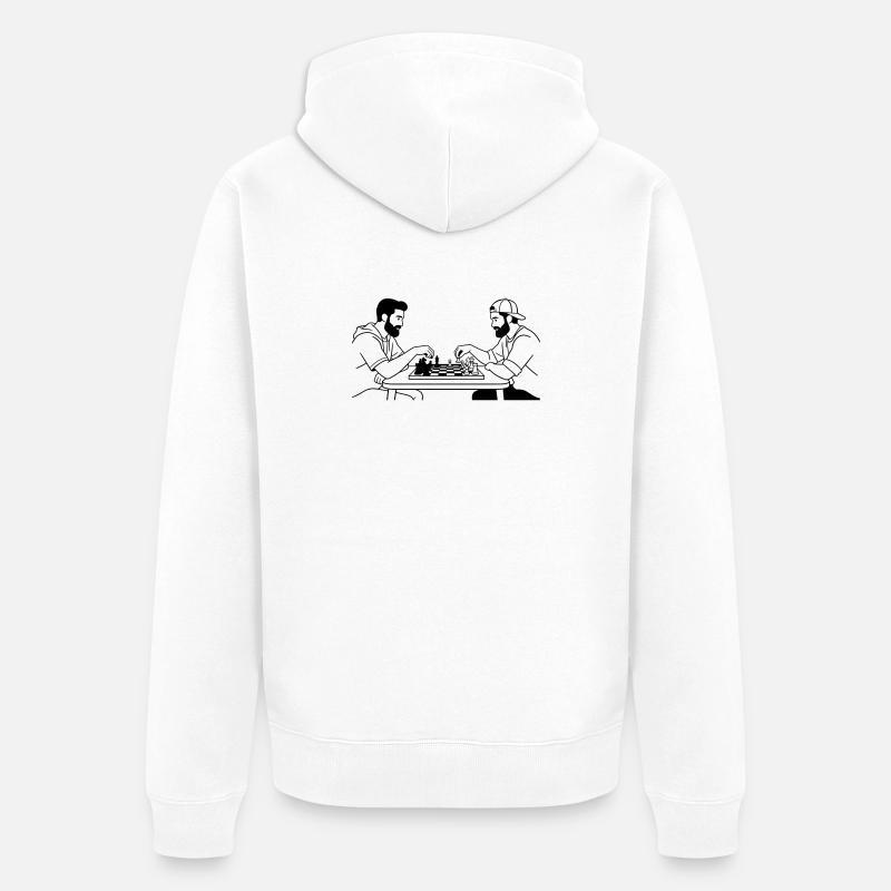 échecs - Veste à capuche bio Premium Unisexe - blanc