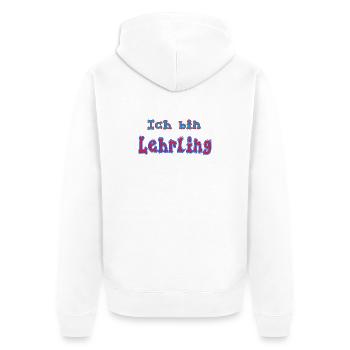 Ich_bin_Lehrling - Unisex Premium Bio Zip Hoodie - Weiß - Hinten - Thijin (182cm)