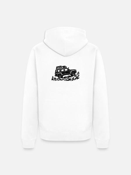 La puissance du sentier – tout-terrain - Veste à capuche bio Premium Unisexe - blanc