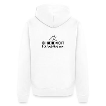 ich reite Nicht ich Bin das bodenpersonal  - Unisex Premium Bio Zip Hoodie - Weiß - Hinten - Thijin (182cm)