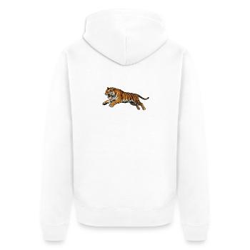 Style artistique rétro de Tiger - Veste à capuche bio Premium Unisexe - blanc - Dos - Thijin (182cm)