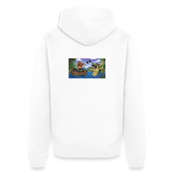 MATROSE VS. KROKODIL - Unisex Premium Bio Zip Hoodie - Weiß - Hinten - Thijin (182cm)