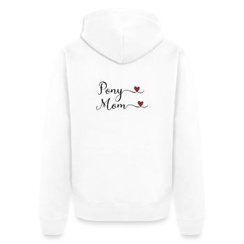 Pony Mama - Unisex Premium Bio Zip Hoodie - Weiß - Hinten - Thijin (182cm)
