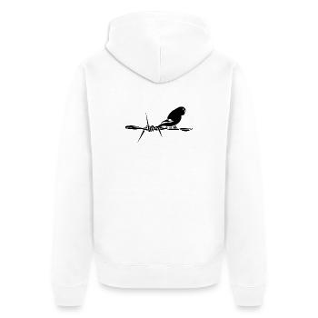 Black Graphic Wellensittich – Schwarzer Vogel - Unisex Premium Bio Zip Hoodie - Weiß - Hinten - Thijin (182cm)