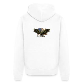 Eagle against the background of the US flag - Unisex Premium Organic Zip Hoodie - white - Back - Thijin (182cm)