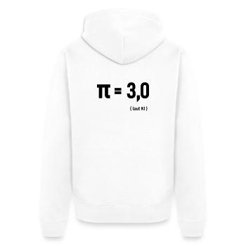 Pi laut KI - Unisex Premium Bio Zip Hoodie - Weiß - Hinten - Thijin (182cm)