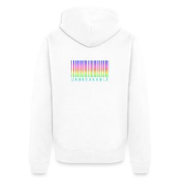 Code-barres arc-en-ciel incassable - Veste à capuche bio Premium Unisexe - blanc - Dos - Thijin (182cm)
