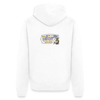 Mein Name ist Hase - Unisex Premium Bio Zip Hoodie - Weiß - Hinten - Thijin (182cm)