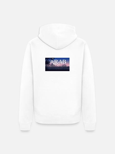 Nachtstadt Neon Panorama - Unisex Premium Bio Zip Hoodie - Weiß