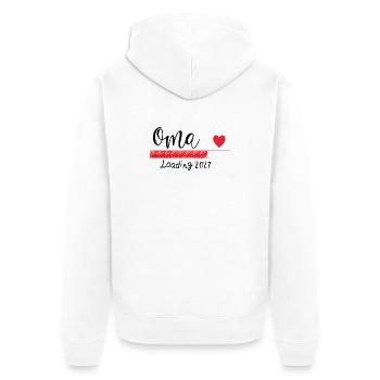 Oma 2027 - Unisex Premium Bio Zip Hoodie - Weiß - Hinten - Thijin (182cm)