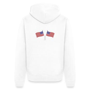 Flagge der Vereinigten Staaten - Unisex Premium Bio Zip Hoodie - Weiß - Hinten - Thijin (182cm)