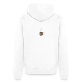 Cozy Morning Coffee Realistische Fotografie - Unisex Premium Bio Zip Hoodie - Weiß - Hinten - Thijin (182cm)