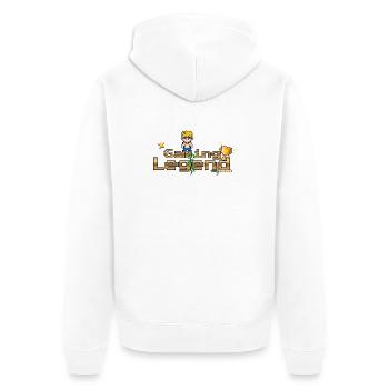 Gaming Legend Pixelheld - Unisex Premium Bio Zip Hoodie - Weiß - Hinten - Thijin (182cm)