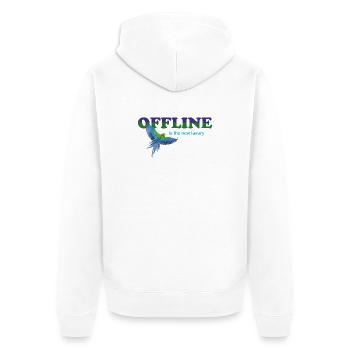 OFFLINE - Unisex Premium Bio Zip Hoodie - Weiß - Hinten - Thijin (182cm)