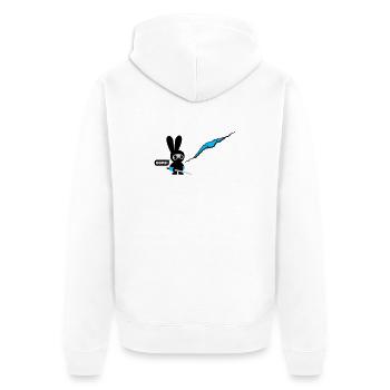 ninja bunny - Unisex Premium Organic Zip Hoodie - white - Back - Thijin (182cm)