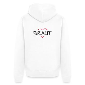 Braut Herz JunggesellinnenabschiedHochzeit - Unisex Premium Bio Zip Hoodie - Weiß - Hinten - Thijin (182cm)