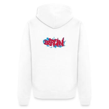 Berliner Graffiti Skyline - Unisex Premium Bio Zip Hoodie - Weiß - Hinten - Thijin (182cm)