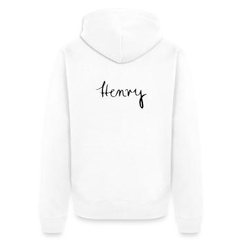 Henry - Unisex Premium Bio Zip Hoodie - Weiß - Hinten - Thijin (182cm)