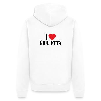 T-Shirt I love Juliet T-Shirt Geschenkidee - Unisex Premium Bio Zip Hoodie - Weiß - Hinten - Thijin (182cm)