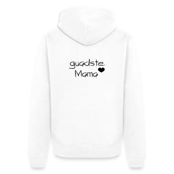 guadste Mama - beste Mama, Österreichischer Dialek - Unisex Premium Bio Zip Hoodie - Weiß - Hinten - Thijin (182cm)