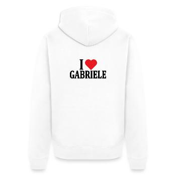 t-shirt J’adore Gabriele idée cadeau t-shirt - Veste à capuche bio Premium Unisexe - blanc - Dos - Thijin (182cm)