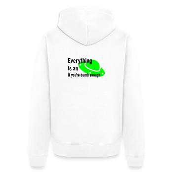 Ufo - Unisex Premium Bio Zip Hoodie - Weiß - Hinten - Thijin (182cm)
