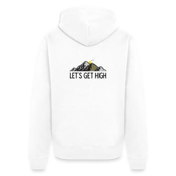 Berge - Lasst uns hoch hinaus - Unisex Premium Bio Zip Hoodie - Weiß - Hinten - Thijin (182cm)