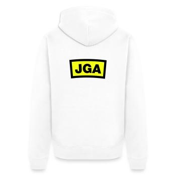 Bachelor Party - Emblem - Unisex Premium Organic Zip Hoodie - white - Back - Thijin (182cm)