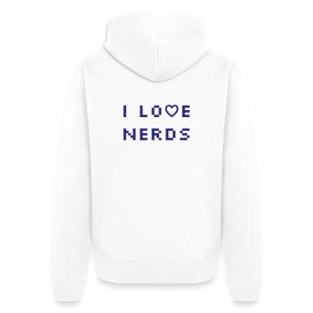 J’adore les nerds - Veste à capuche bio Premium Unisexe - blanc - Dos - Thijin (182cm)