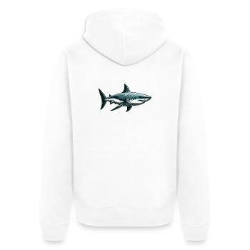 Great white shark - Unisex Premium Organic Zip Hoodie - white - Back - Thijin (182cm)