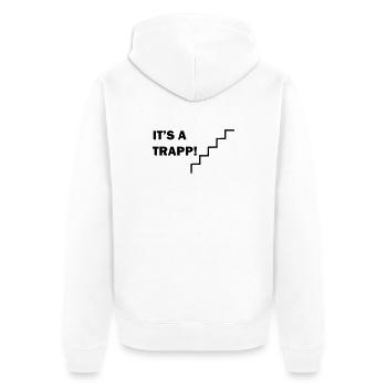 Es ist eine Treppe - Unisex Premium Bio Zip Hoodie - Weiß - Hinten - Thijin (182cm)