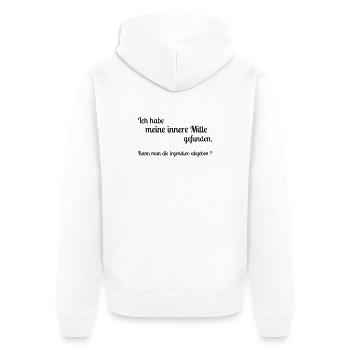 Centre interne trouvé - Veste à capuche bio Premium Unisexe - blanc - Dos - Thijin (182cm)