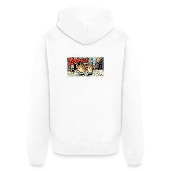 Anime Katzen Wettlauf - Unisex Premium Bio Zip Hoodie - Weiß - Hinten - Thijin (182cm)