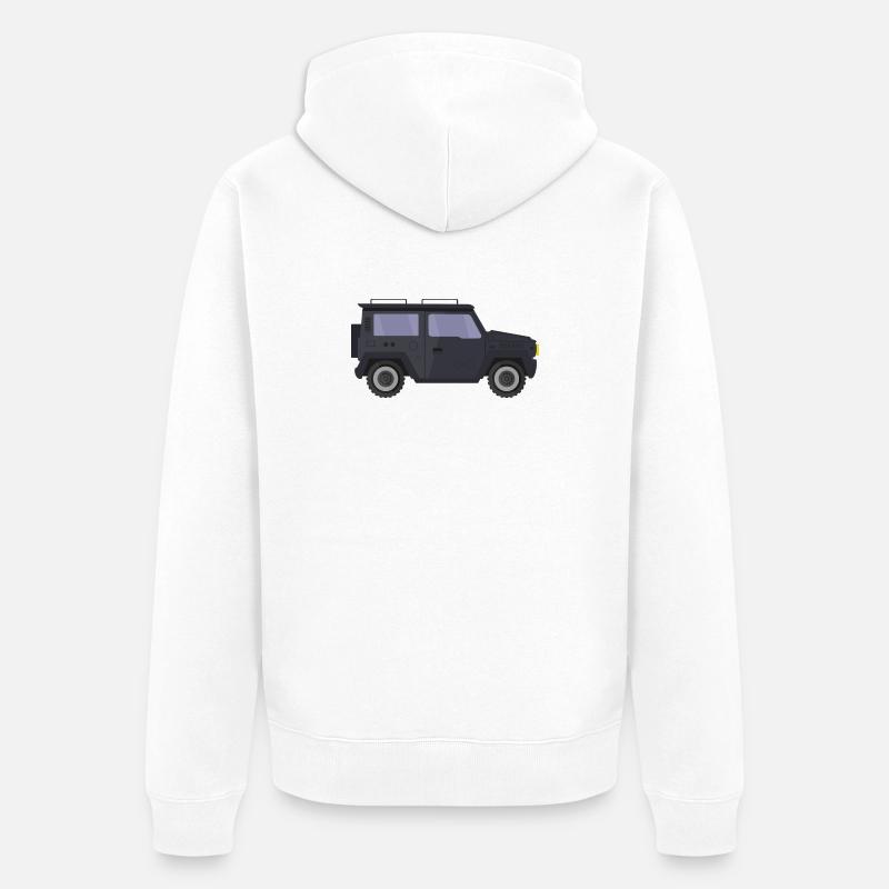 Jeep - Unisex Premium Organic Zip Hoodie - white