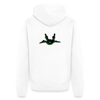 Skydiver - Unisex Premium Bio Zip Hoodie - Weiß - Hinten - Thijin (182cm)