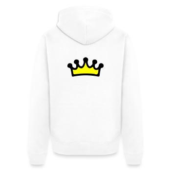 Crown Symbol - Unisex Premium Organic Zip Hoodie - white - Back - Thijin (182cm)