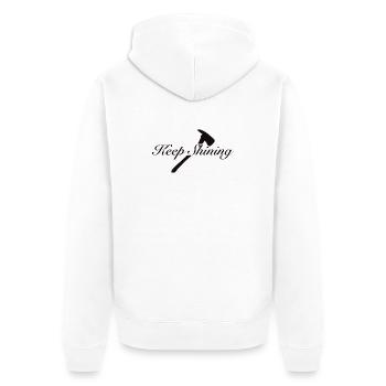 Keep Shining  - Unisex Premium Bio Zip Hoodie - Weiß - Hinten - Thijin (182cm)