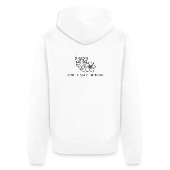 Wild Hibiscus Jaguar - Unisex Premium Organic Zip Hoodie - white - Back - Thijin (182cm)