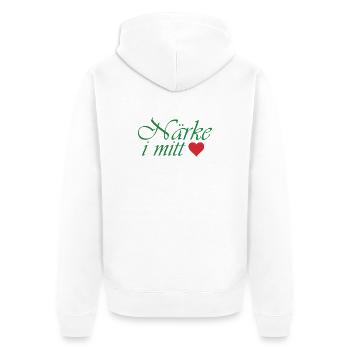 Närke in my heart - Unisex Premium Organic Zip Hoodie - white - Back - Thijin (182cm)