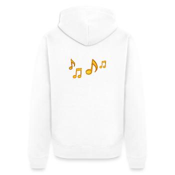 Sonnige Noten Illustration - Unisex Premium Bio Zip Hoodie - Weiß - Hinten - Thijin (182cm)