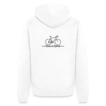 Les routes sont optionnelles pour l’art de la ligne de gravel - Veste à capuche bio Premium Unisexe - blanc - Dos - Thijin (182cm)