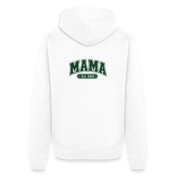 Mama East 2022 – Hochschule - Unisex Premium Bio Zip Hoodie - Weiß - Hinten - Thijin (182cm)