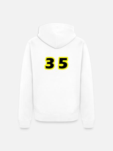 35 Symbole numérique - Veste à capuche bio Premium Unisexe - blanc