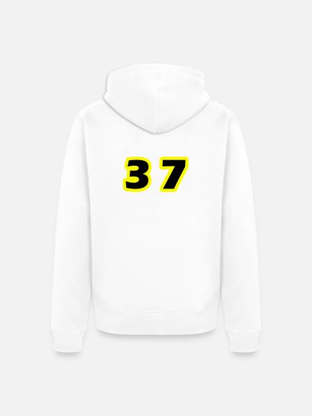 37 Number symbol - Unisex Premium Organic Zip Hoodie - white
